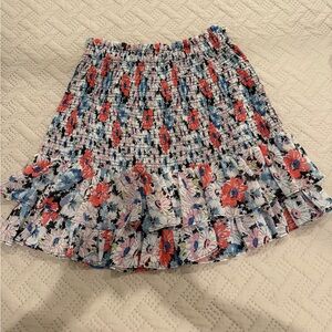 Veronica Beard Floral Smocked mini skirt Size 10